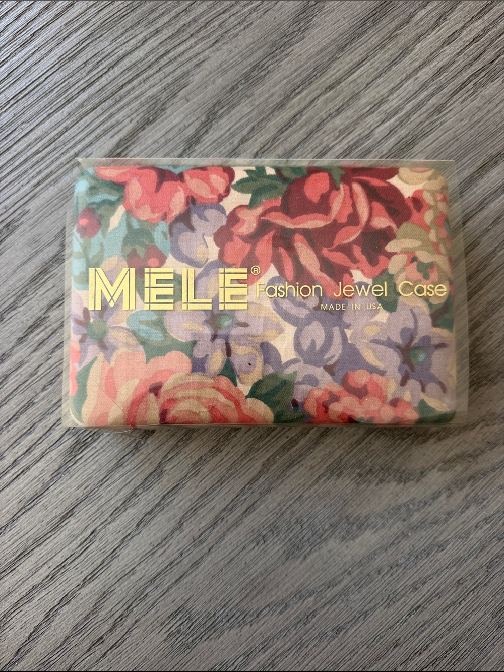 Vintage MELE Floral Jewelry Case - Multicolor Floral Design - 1960